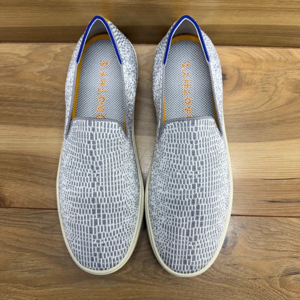 Rothys Opal Python Slip On Sneaker Womens 8.5 White Gray Casual Everyday Walking